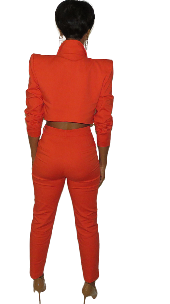 Cropped Blazer Orange