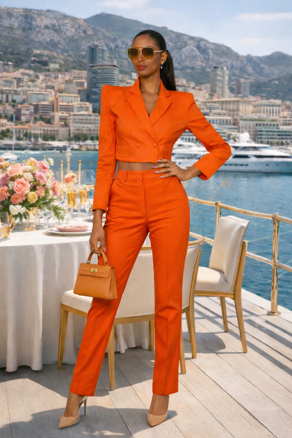 Cropped Blazer Orange