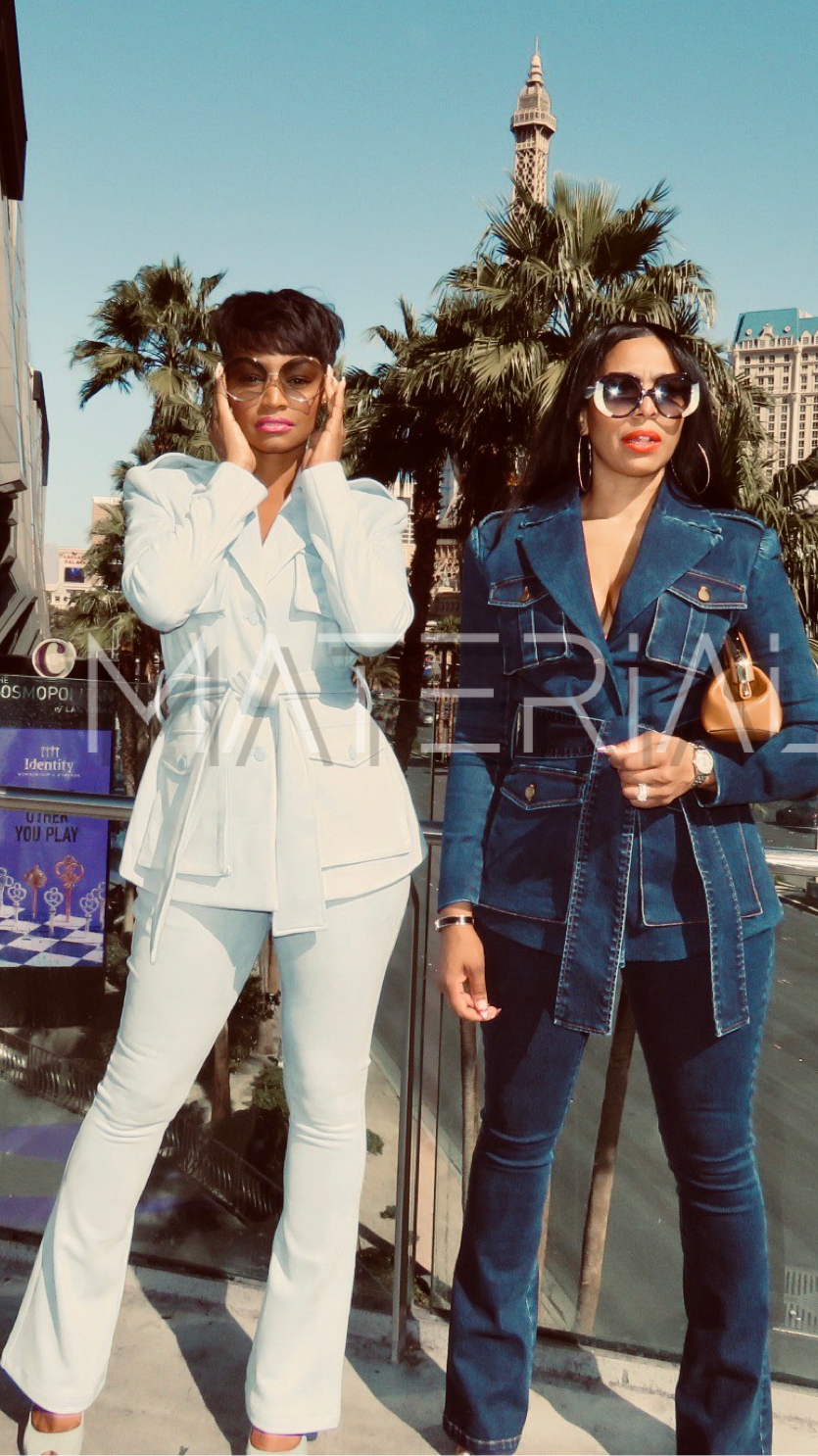 Perfect Fit Trouser Powder Blue Micro Suede