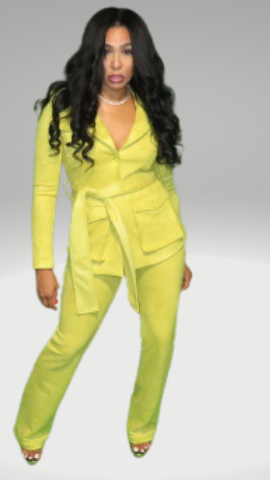 Perfect Fit Trouser Citrus Micro Suede