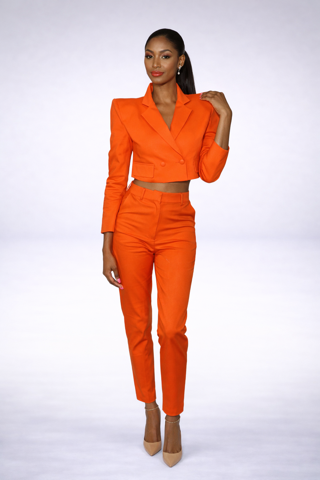 Cropped Blazer Orange