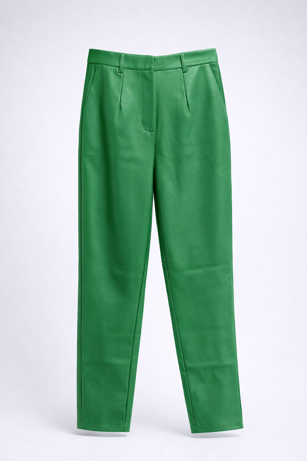 Vegan Leather Straight Leg Pant Kelly Green
