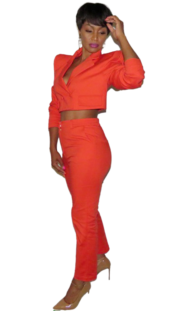 Cropped Blazer Orange