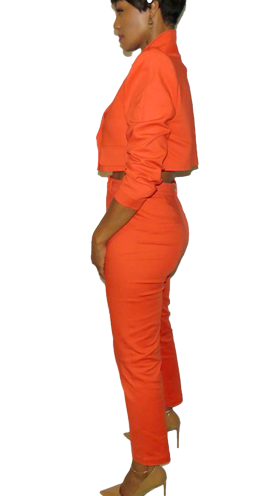 Cropped Blazer Orange