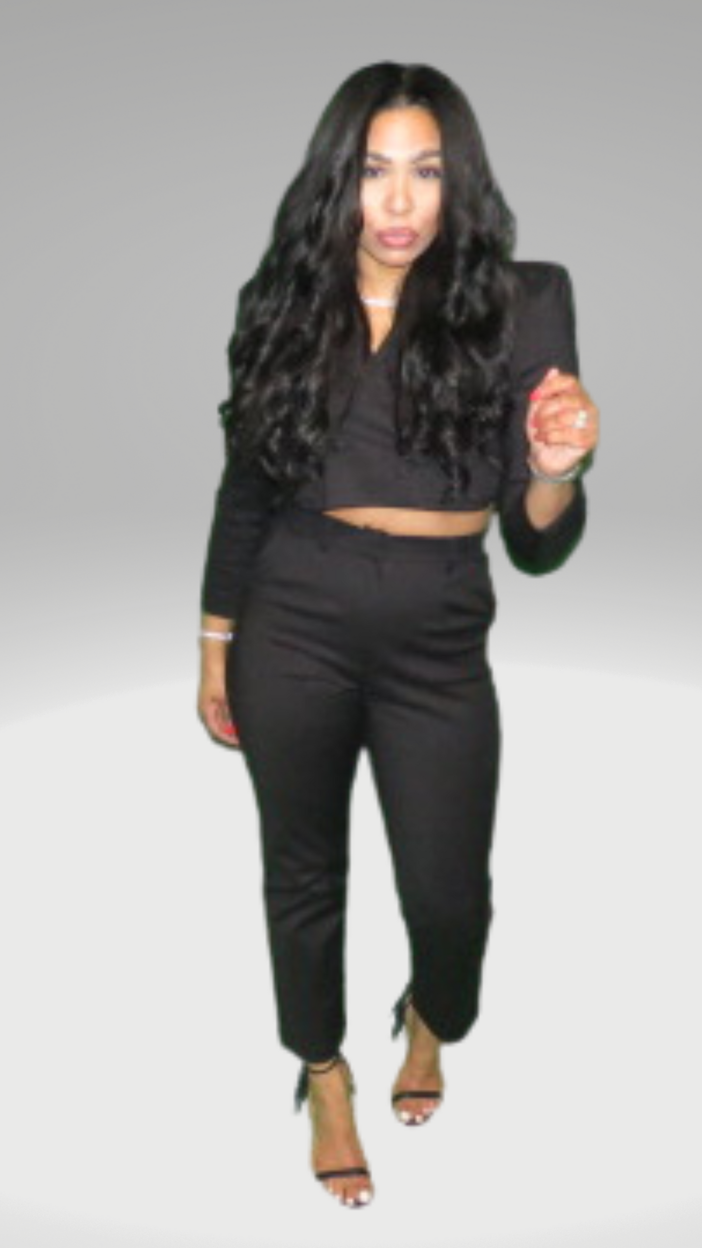 Cropped Blazer Black