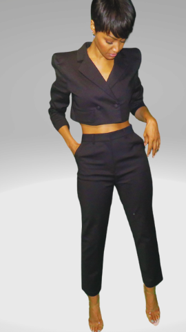 Cropped Blazer Black