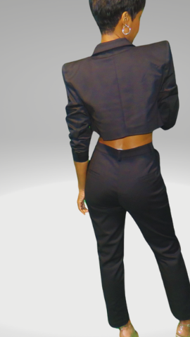 Cropped Blazer Black