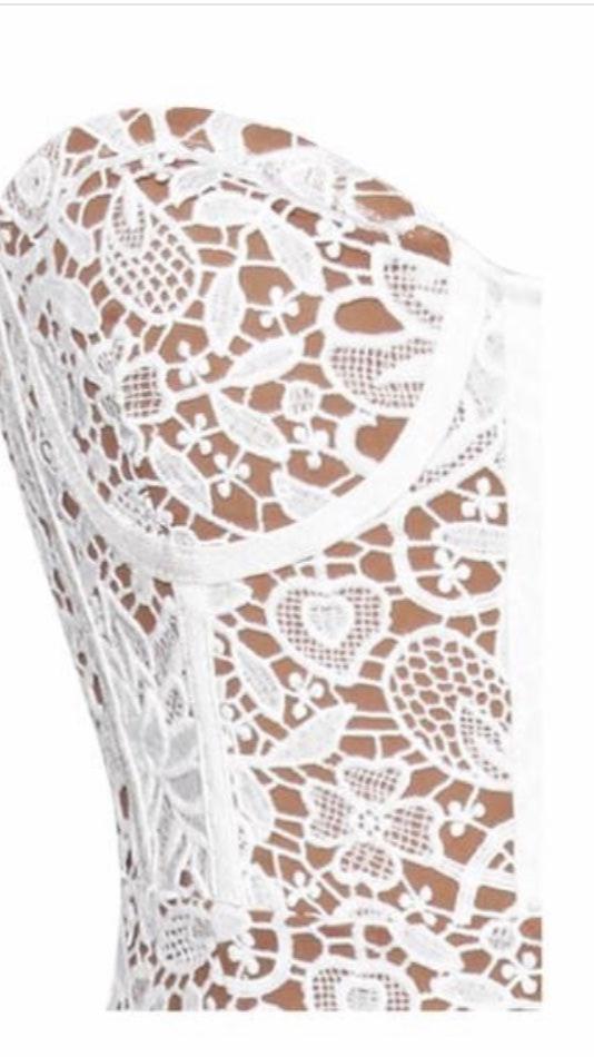 Strapless “Fringe Madness“ dress