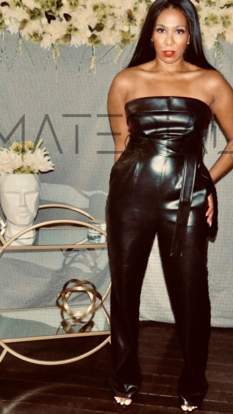 Leather Tube Wide Leg Pant
