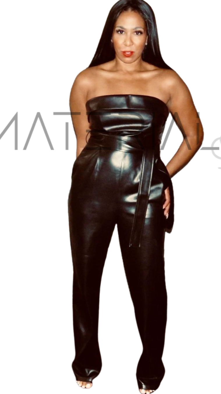 Leather Tube Wide Leg Pant