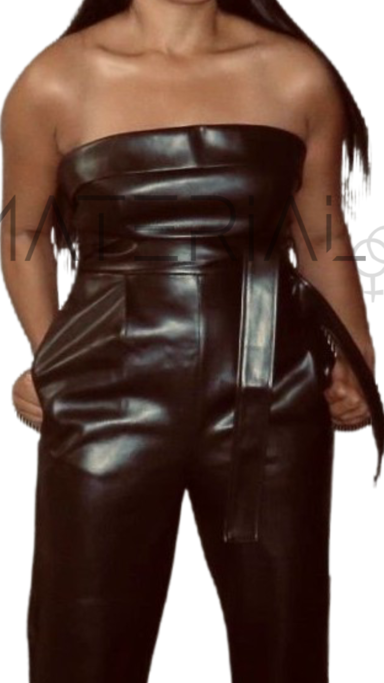 Leather Tube Wide Leg Pant