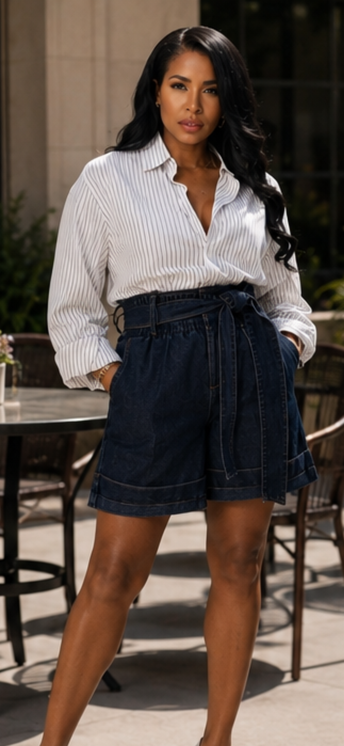 Denim Bermuda Shorts Dark Denim