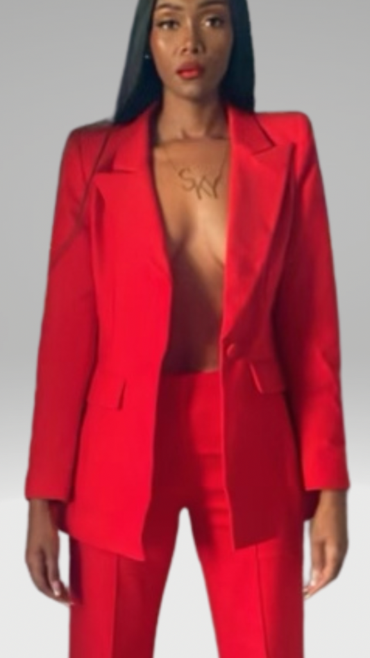 Timeless Blazer Crimson Red