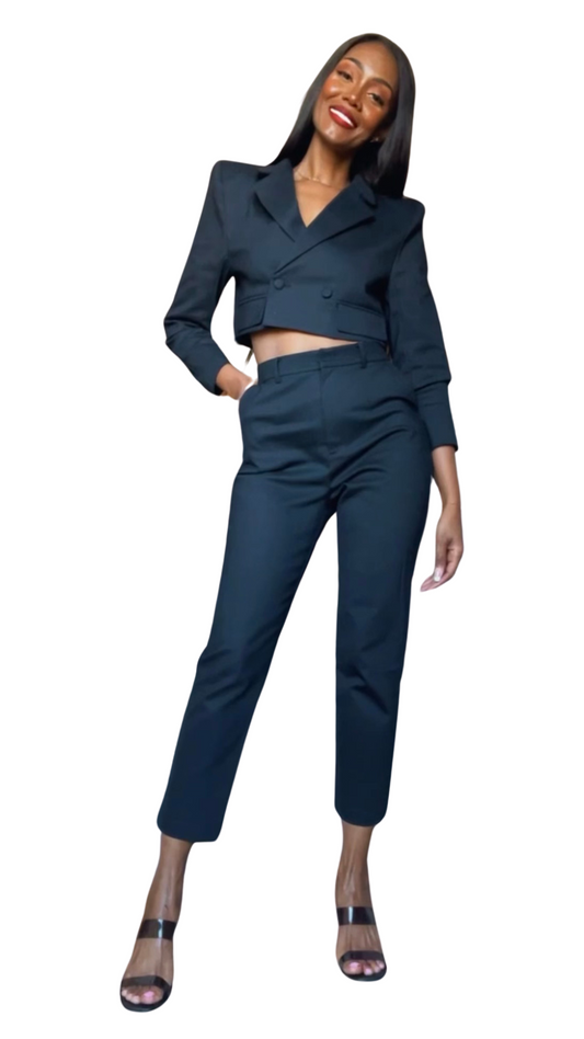 Cropped Blazer Black