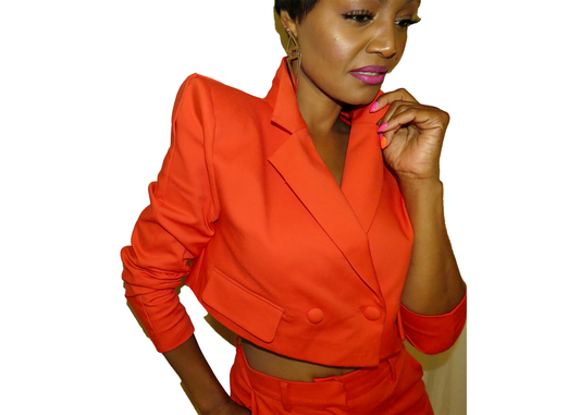 Cropped Blazer Orange