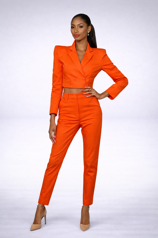 Cropped Blazer Orange