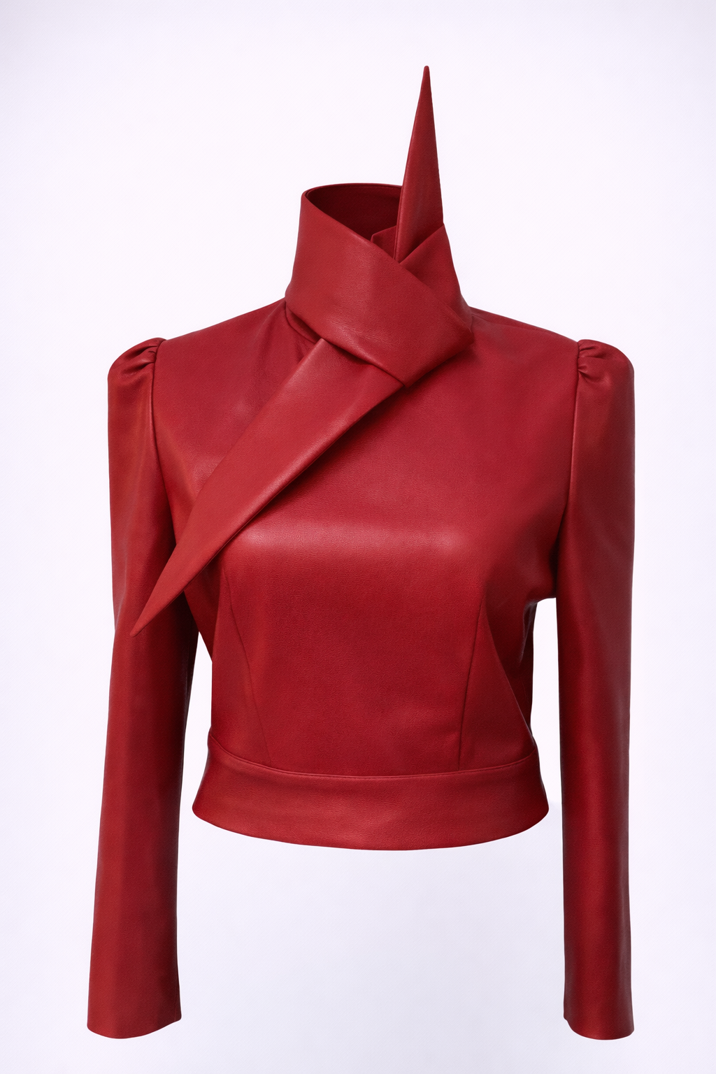 Vegan Leather Tie Top Crimson Red