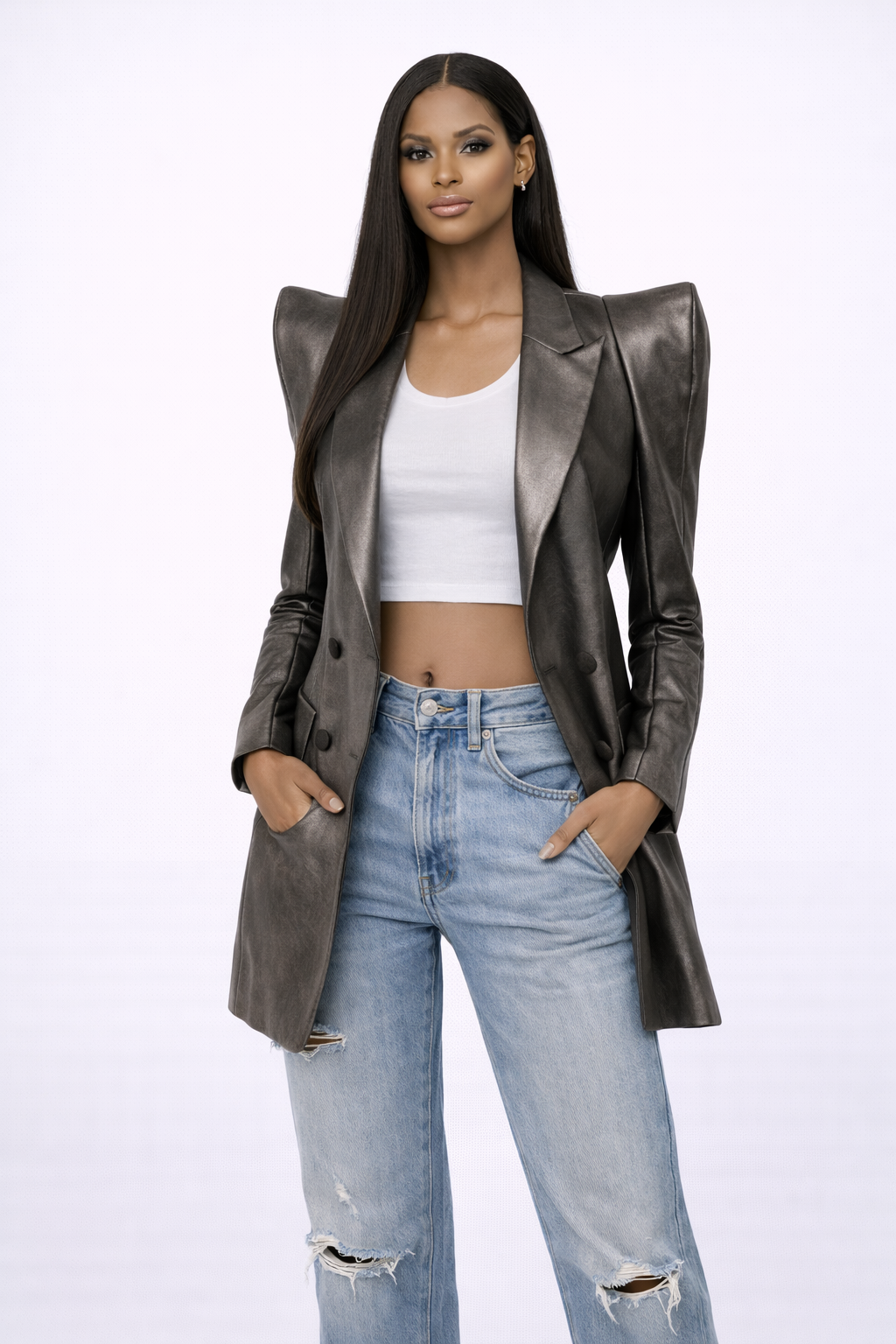 “Extra” Shoulder Blazer Black