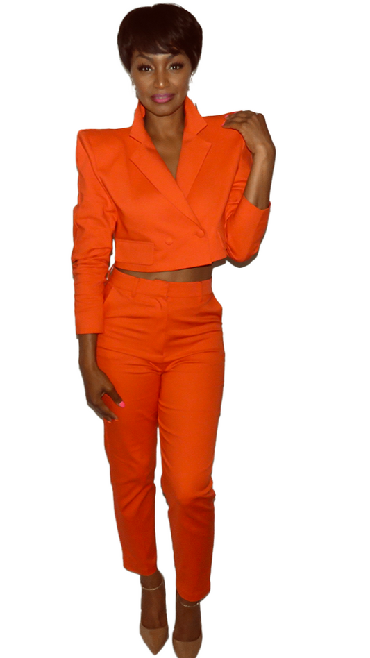 Cropped Blazer Orange