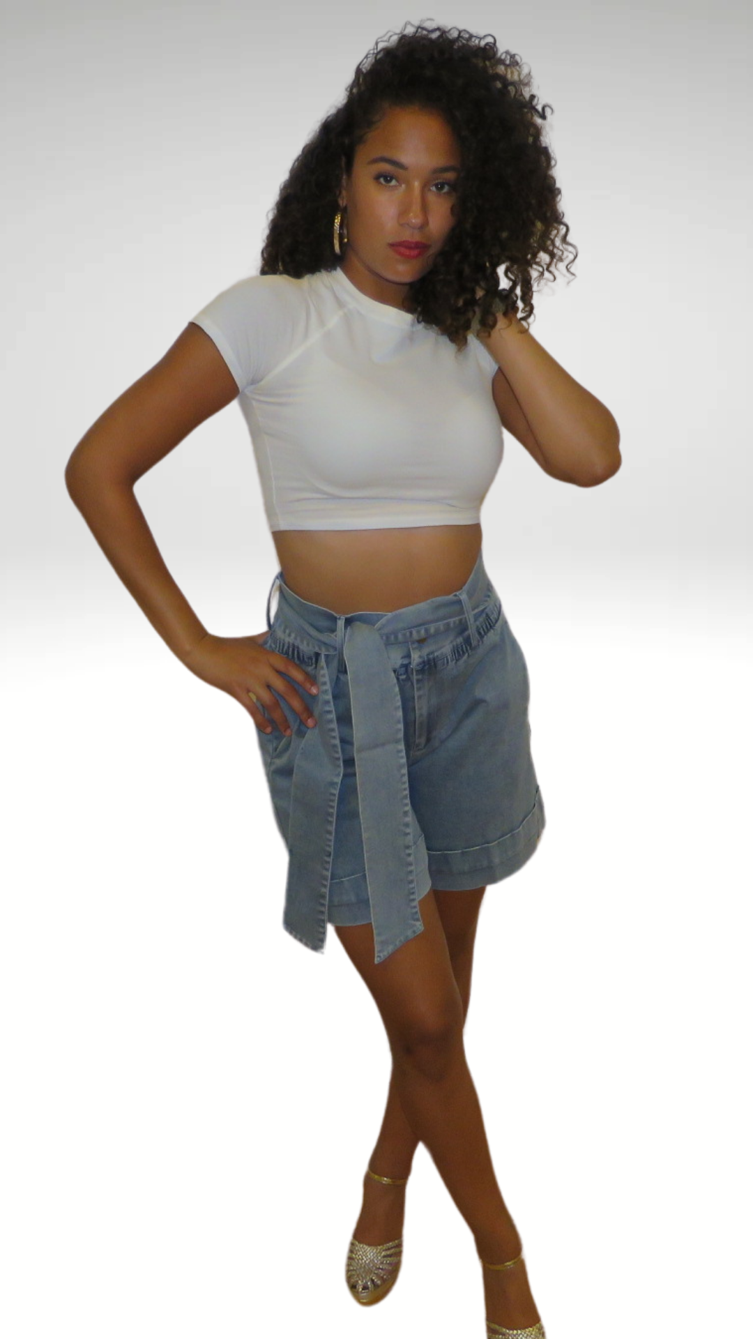 Denim Bermuda Shorts light vintage denim