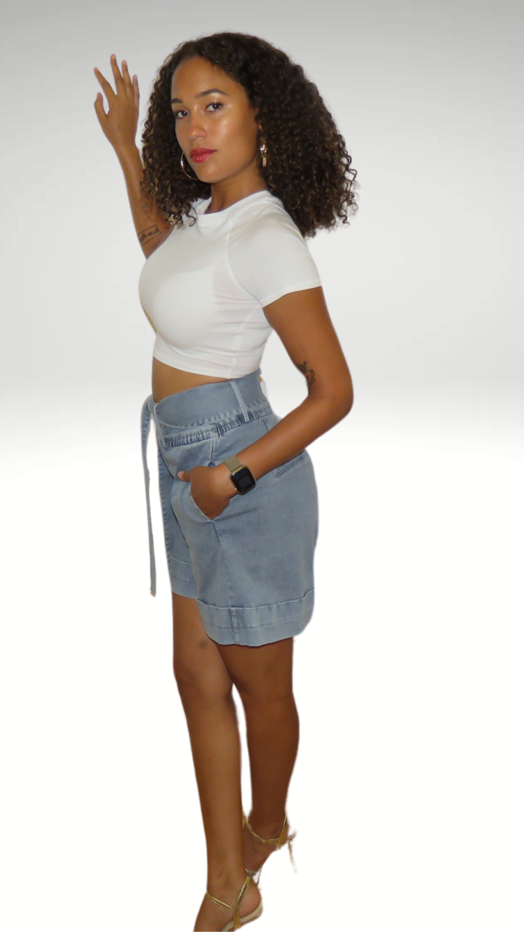 Denim Bermuda Shorts light vintage denim